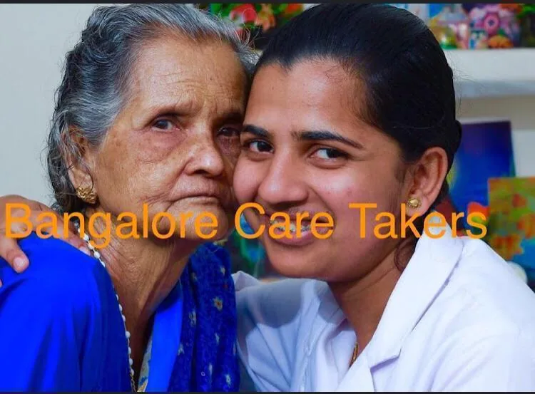 Caregiver supporting an elderly woman at Bangalore Care Takers